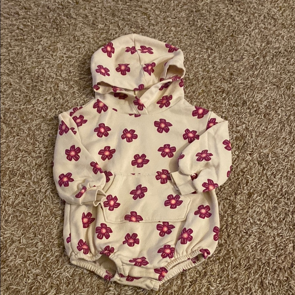 Old Navy Floral Hooded Baby Romper